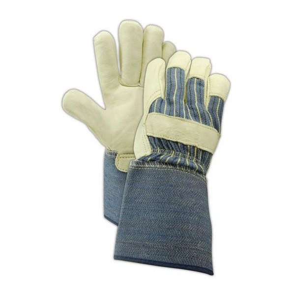 Magid Leather Palm Gloves, Wing Thumb, Tan, M, 12 PK TG525E-M - main